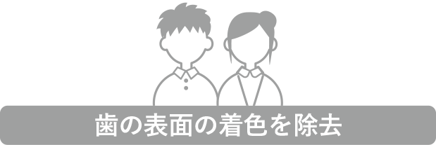 歯の外側の着色を除去